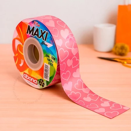 Fita Maxi Albano True Love Rosa 32mmx 100metros laço para Presente dia dos namorados amor