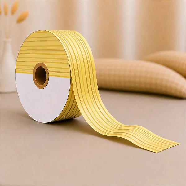 Fita Maxi Line Amarela Ouro 32x100m Laço Presente Decoração Embalagem Sofisticado