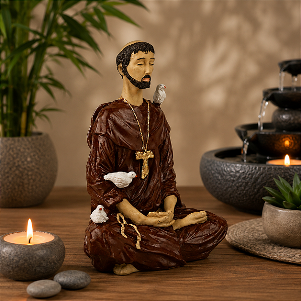 São Francisco Meditando - Estátua Decorativa
