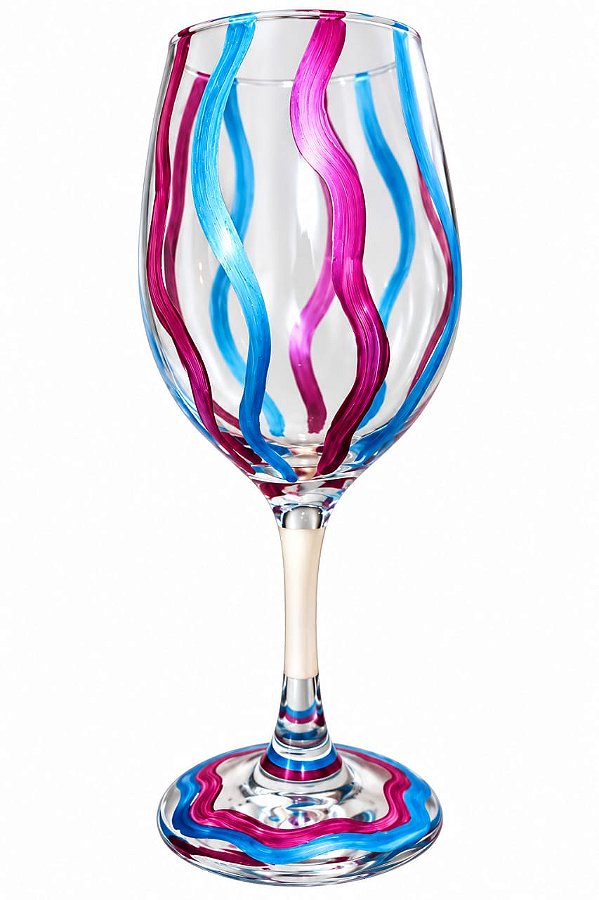 Taça de Vinho Pintada à Mão