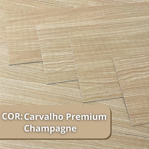 5 Kit com 12 Placas de Piso Vinílico Autocolante Amadeirado - Carvalho Premium Champagne