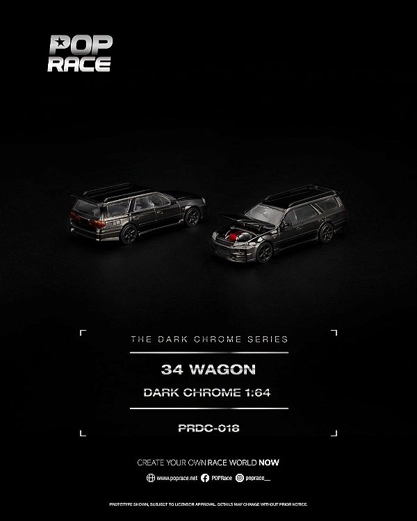 PRÉ VENDA - POP RACE - Nissan Skyline GTR R34 Wagon Black Chrome