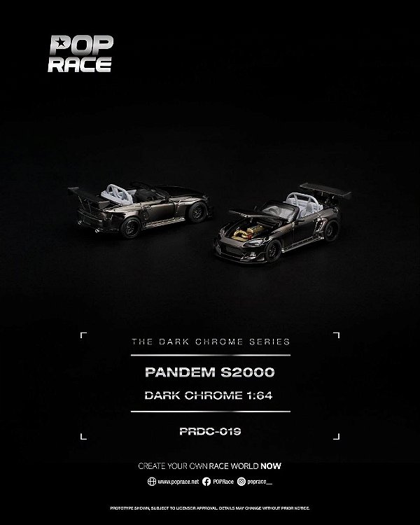 PRÉ VENDA - POP RACE - Honda S2000 Pandem Black Chrome