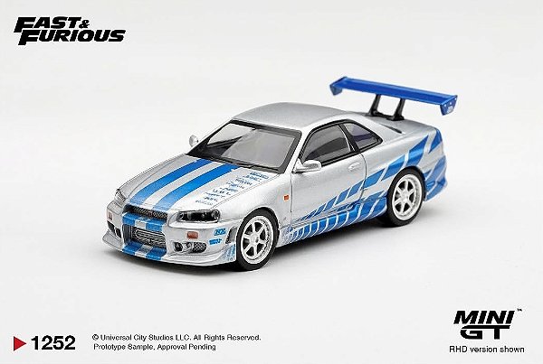 PRÉ VENDA - MINI GT - Nissan Skyline GTR R34 C-West - 2Fast 2Furious (1252)