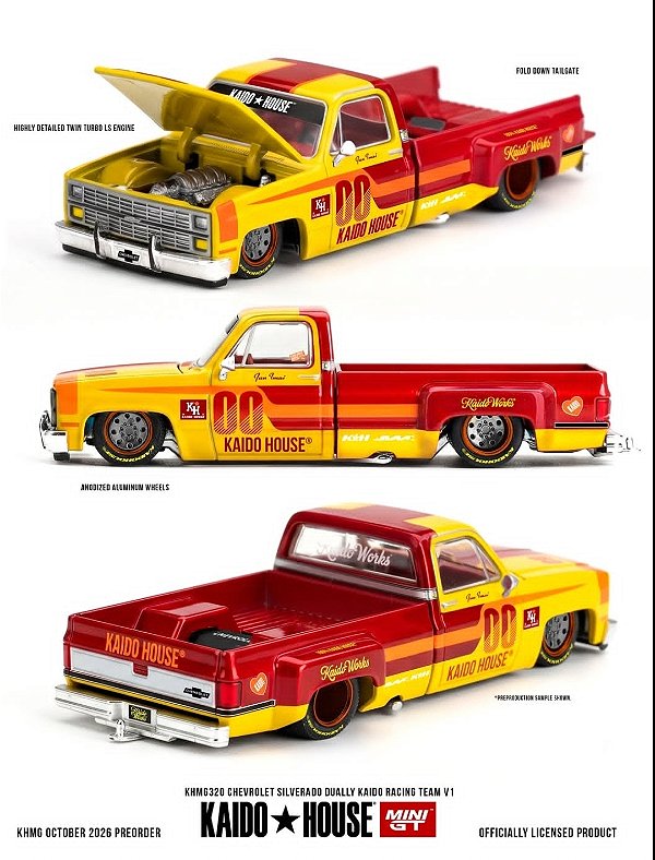PRÉ VENDA - KAIDO HOUSE - Chevrolet Silverado Kaido Racing Yellow/Red