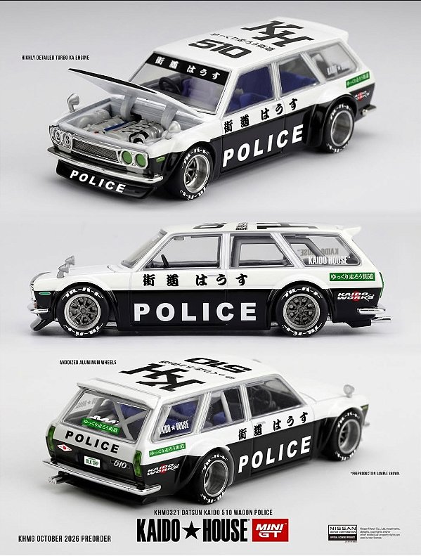 PRÉ VENDA - KAIDO HOUSE - Datsun 510 Wagon Police Livery