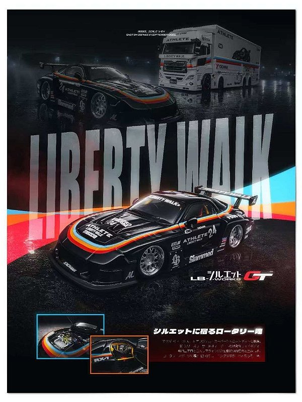 PRÉ VENDA - MOTORHELIX - Mazda RX-7 LBWK Silhouette Black Rainbow