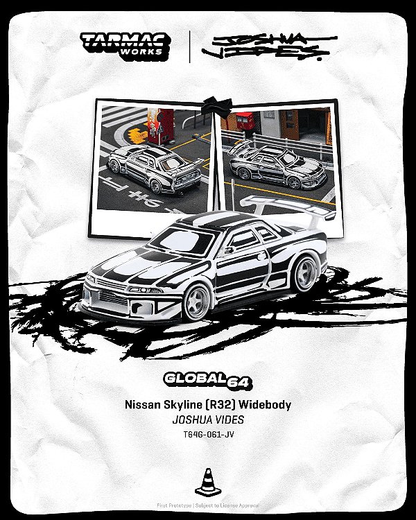 PRÉ VENDA - TARMAC WORKS - Skyline GTR R32 Widebody Joshua Vides Design