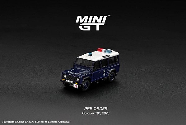 PRÉ VENDA - MINI GT - LandRover Defender 110 Royal HK Police Taipo (1313)