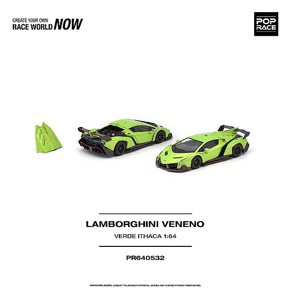 PRÉ VENDA - POP RACE - Lamborghini Veneno Verde Ithaca