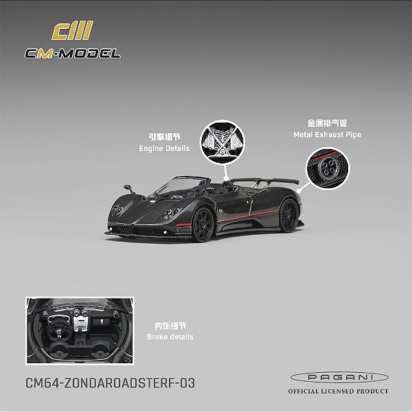 PRÉ VENDA - CM MODEL - Pagani Zonda F Roadster Montecarlo Grey