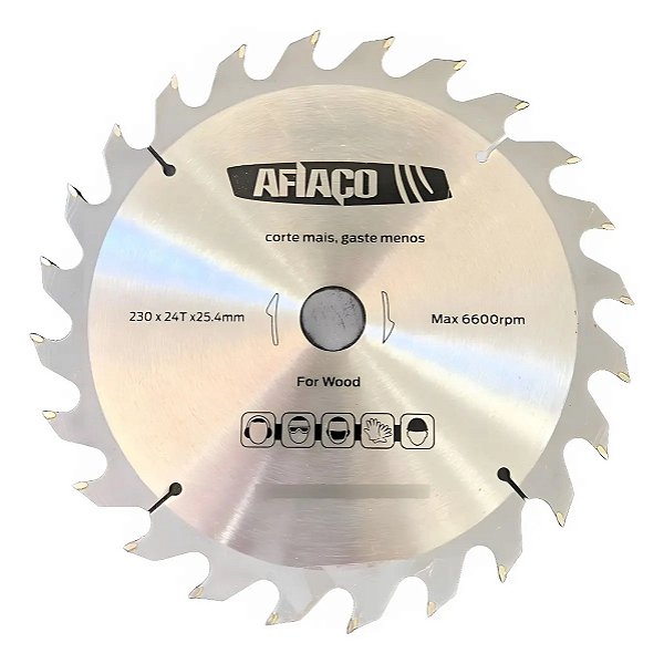 DISCO SERRA CIRCULAR 230MM 24DTS  Furo 25,4 C/ Redução 20mm Prata