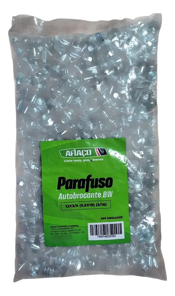 Parafuso Autobrocante Afiaço Sextavado 12 X 3/4, Para Metal