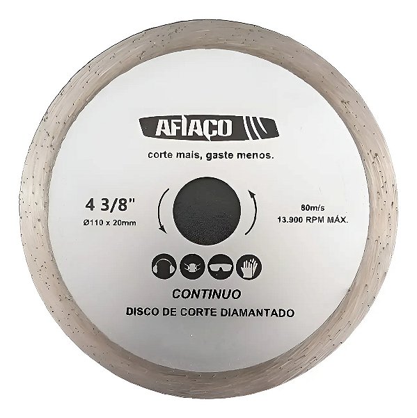 Kit 05 Discos Contínuo Afiaço 4 3/8  Polegadas 110x20mm Cinza-escuro