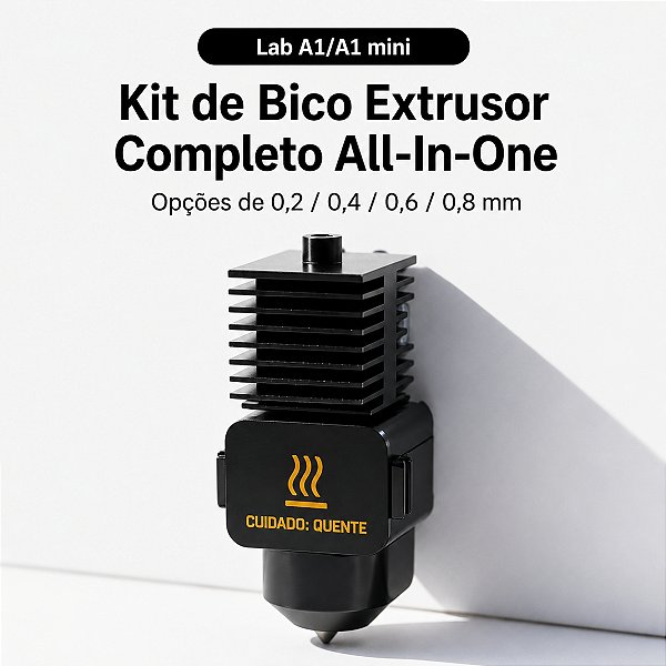 Kit Hotend Impressora 3D Bambu Lab A1 e Mini Bico 0.2 0.4mm