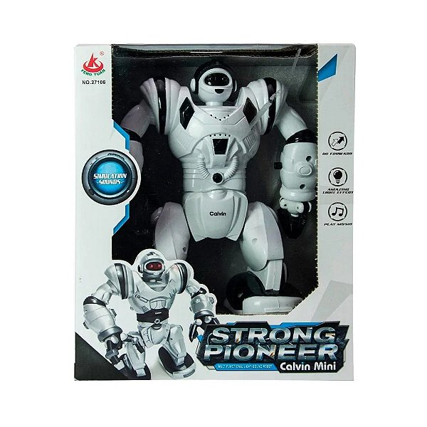 Mini Robô Calvin - Strong Pioneer - Com Luz e Som - Yes Toys