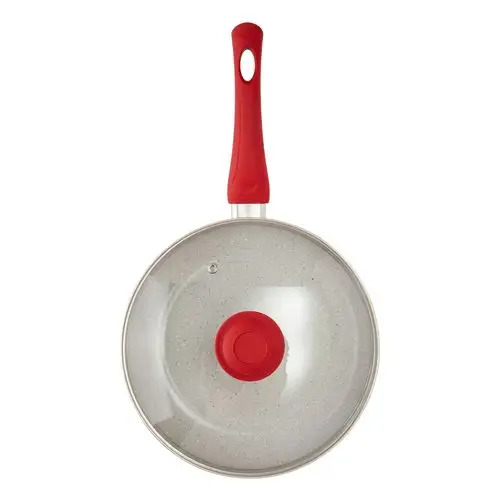 Frigideira Antiaderente com Revestimento Cerâmico com Tampa Vermelho 24cm