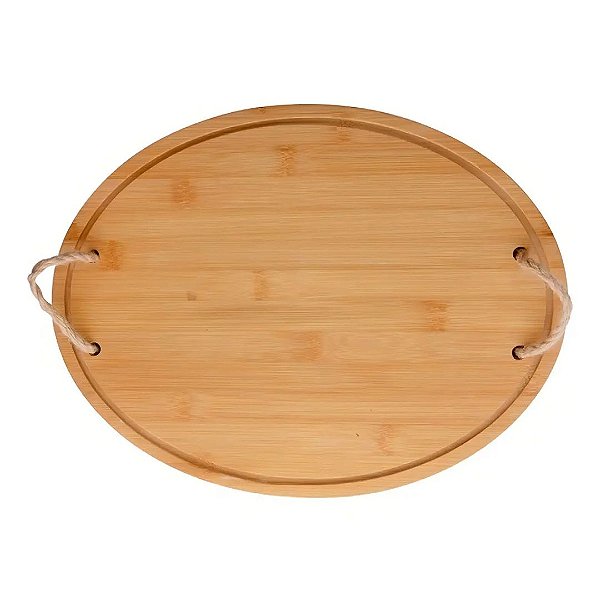 Bandeja e Petisqueira Oval para Servir e Decorar de Bambu