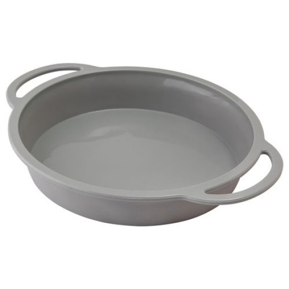 Forma e Assadeira Redonda Antiaderente em Silicone com Alça