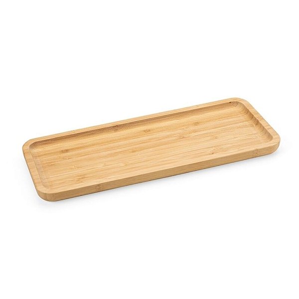 Bandeja e Petisqueira Retangular para Servir e Decorar de Bambu 36cm