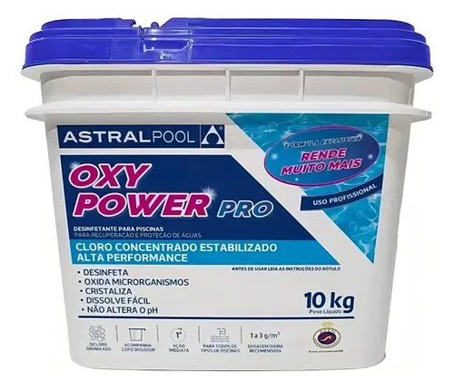 CLORO OXY POWER 10KG PRO ASTRAL POOL 56% DE CLORO ATIVO