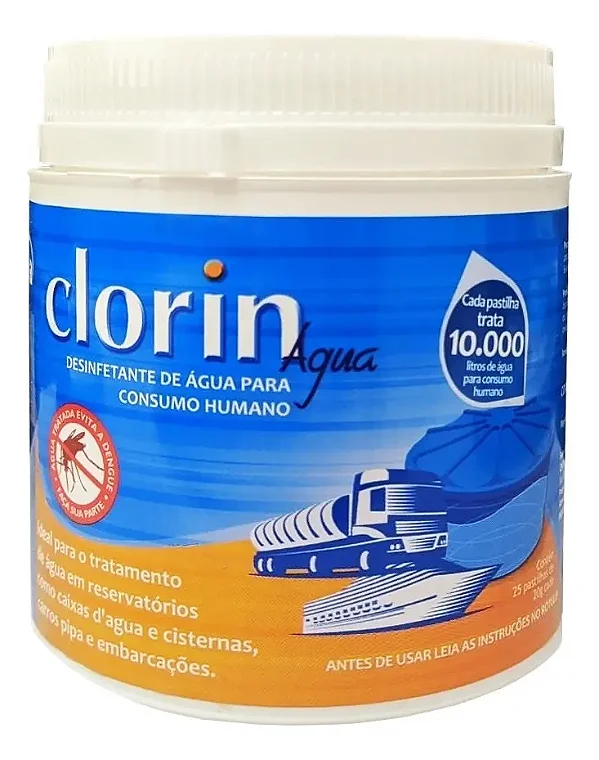 CLORO P/ CONSUMO HUMANO CLORIN TRATA ATÉ 10.000 LITROS