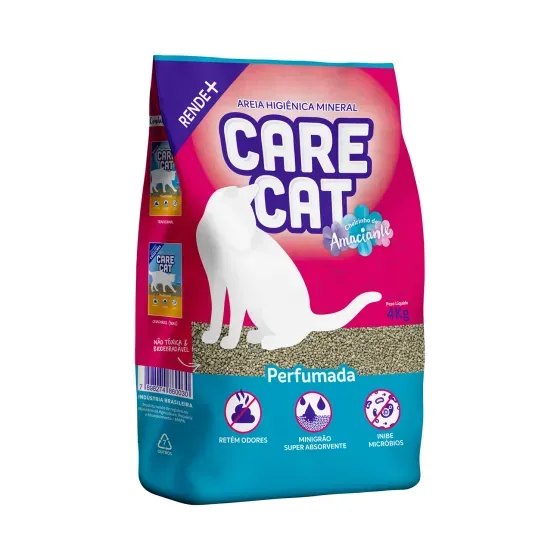 Areia Higiênica Carecat Perfumada 4 kg