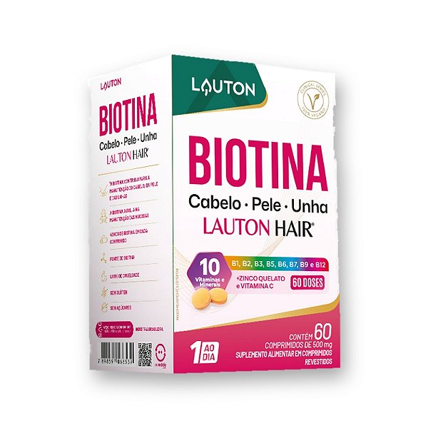 BIOTINA PLUS 500MG 60COMP (1AO DIA) LAUTON