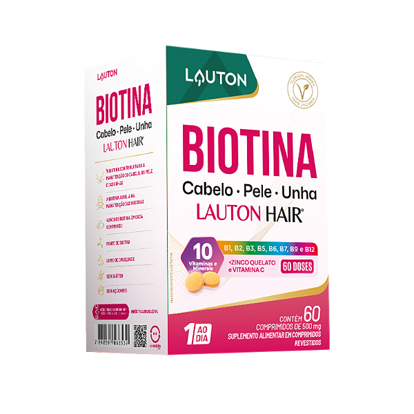 BIOTINA PLUS 500MG 60COMP (1AO DIA) LAUTON