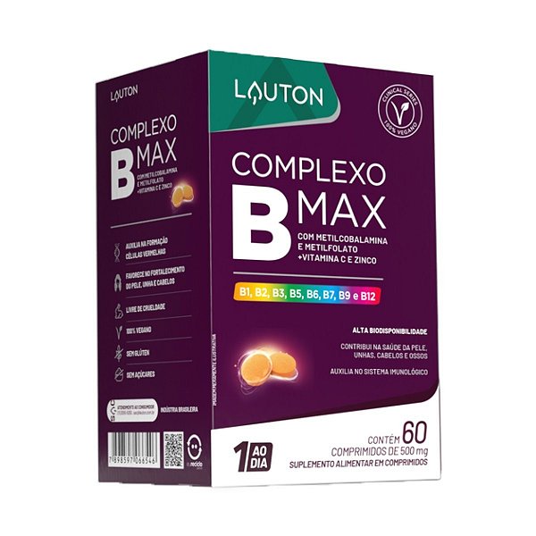 COMPLEXO B MAX 60CAPS (1 AO DIA) LAUTON