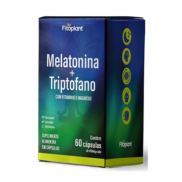 MELATONINA E TRIPTOFANO 450MG 60CAPS - FITOPLANT