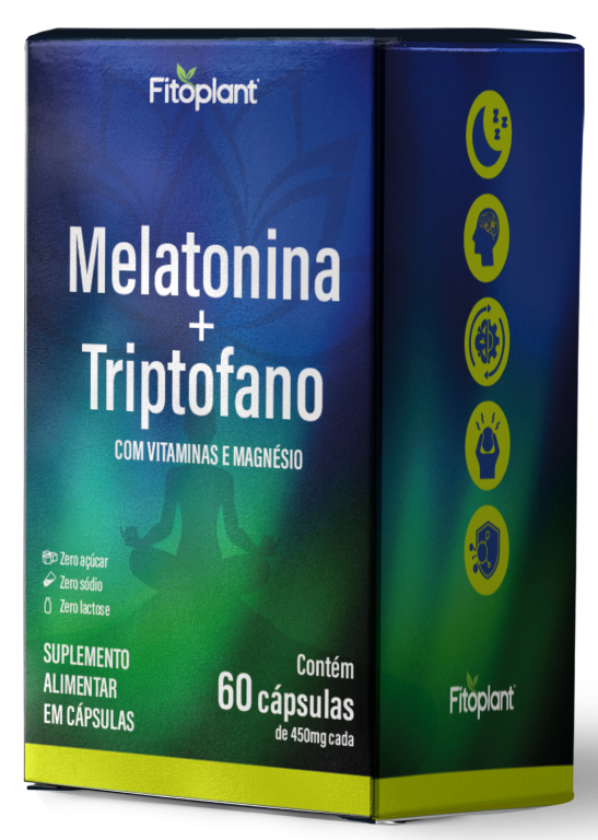 MELATONINA E TRIPTOFANO 450MG 60CAPS - FITOPLANT