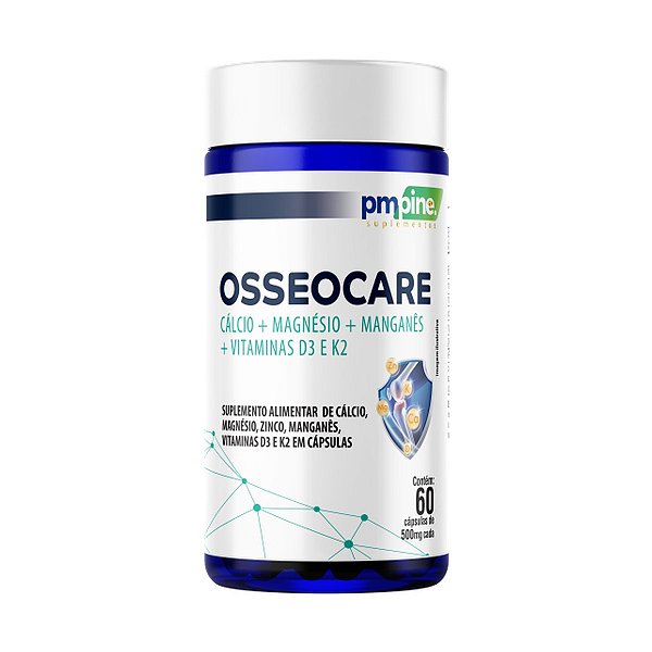 OSSEOCARE (CÁLCIO+D3+K2+MAGNÉSIO+ZINCO+MAGANÊS) 500mg 60caps