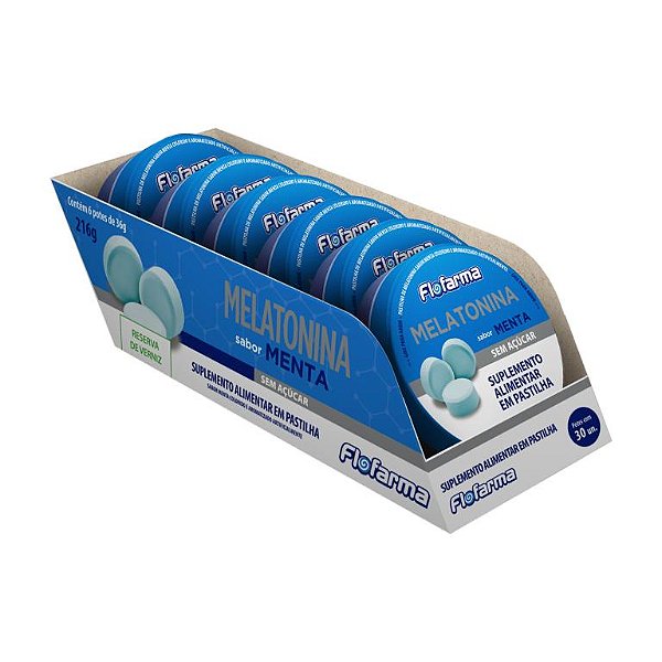 PASTILHA DE MELATONINA SABOR MENTA DP C/6