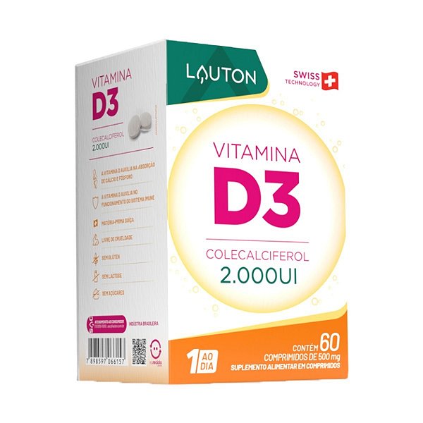 VITAMINA D3 60COMP 2000UI (1 AO DIA) LAUTON