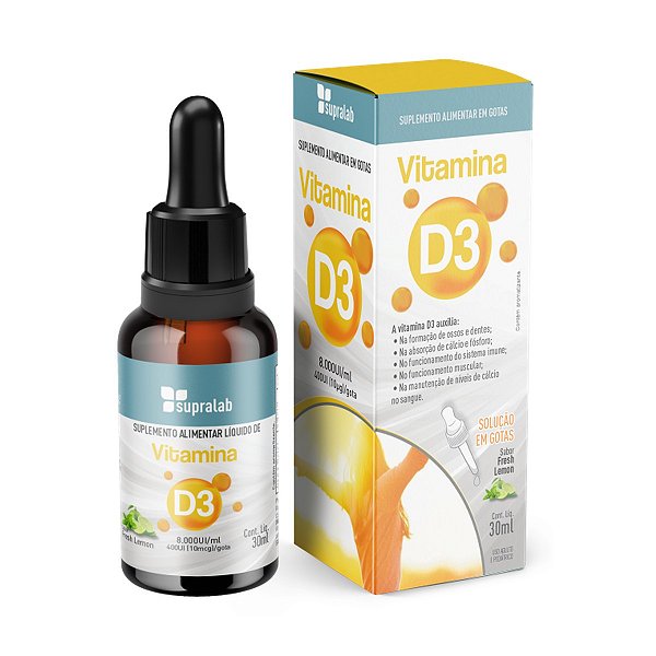 VITAMINA D3 GOTAS 8.000UI 30ml SUPRA ERVAS