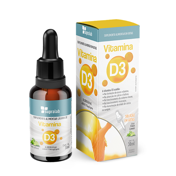 VITAMINA D3 GOTAS 8.000UI 30ml SUPRA ERVAS