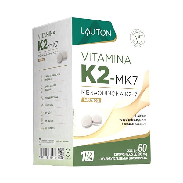 VITAMINA K2 MK-7 100mcg 60COMP (1 AO DIA) LAUTON