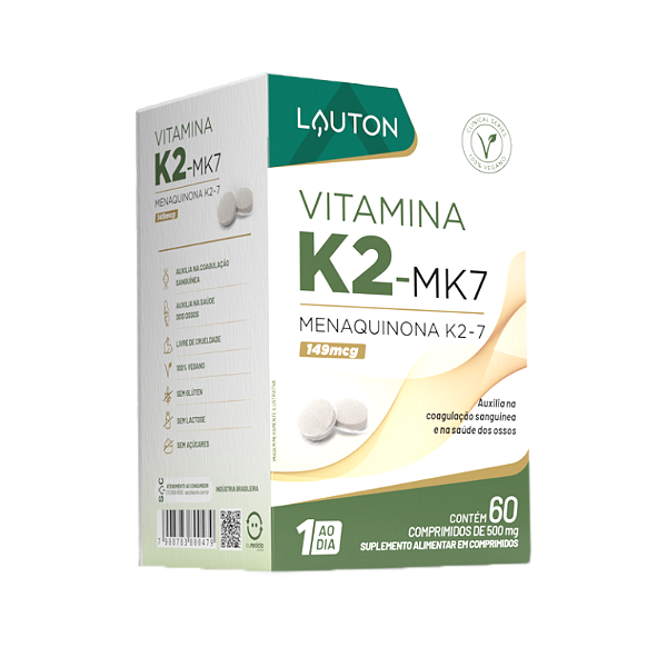 VITAMINA K2 MK-7 100mcg 60COMP (1 AO DIA) LAUTON