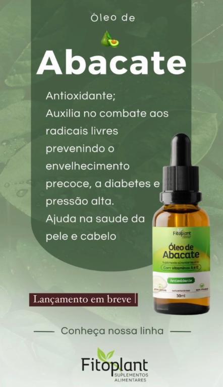 ÓLEO DE ABACATE 30ML FITOPLANT
