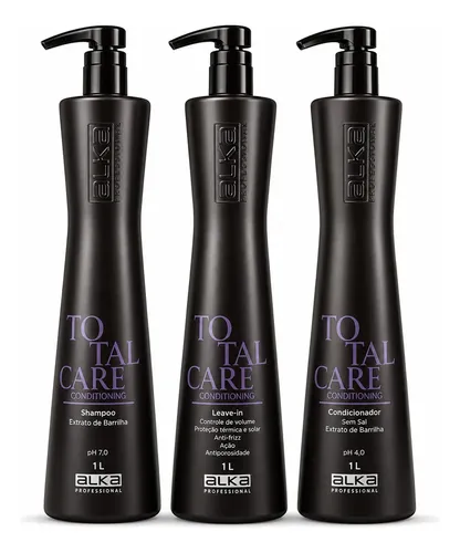 Kit Total Care 1000ml Shampoo Condicionador E Leave-in