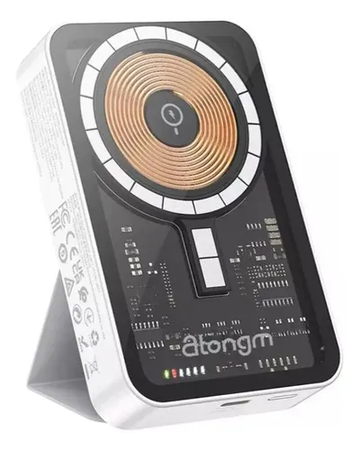 Power Bank Atongm 10000mah 20w Magnético Sem Fio Preto