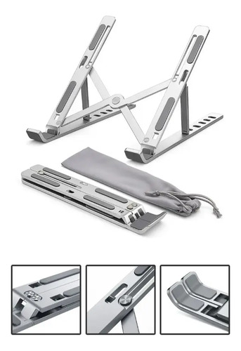 Suporte Notebook Alumínio Dobrável Articulado Portátil