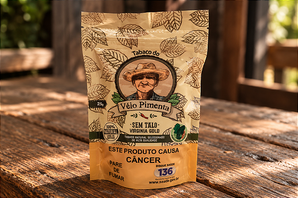 Tabaco Véio Pimenta Virginia Gold Sem Talo — 25g