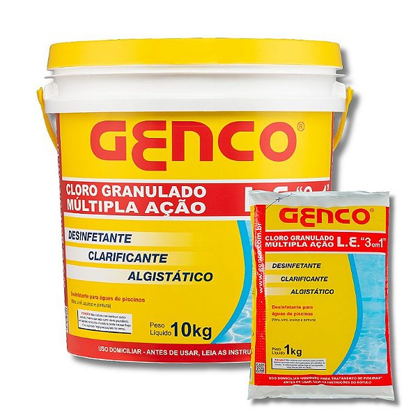 Genco L.E. Cloro Granulado Múltipla Ação 3 Em 1
