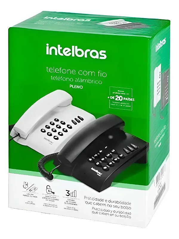 Telefone com Fio Intelbras Pleno - Preto