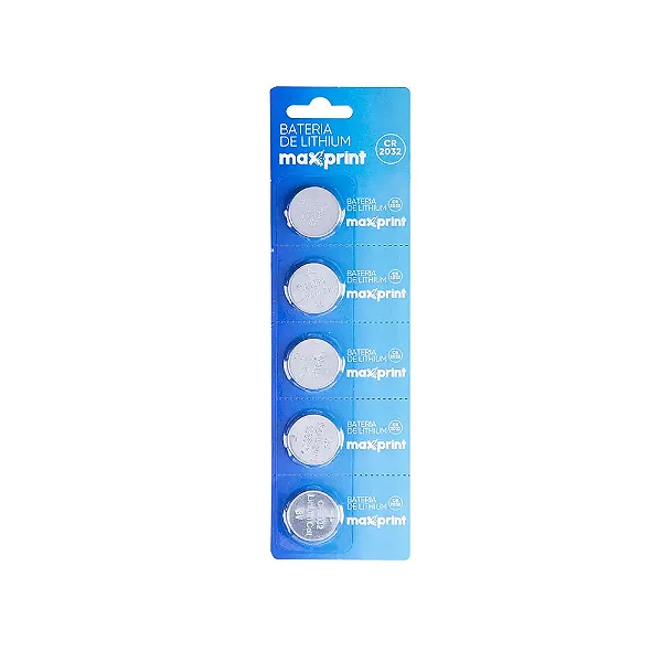 Bateria de Lithium Maxprint 3V – CR2032 – c/5 unidades