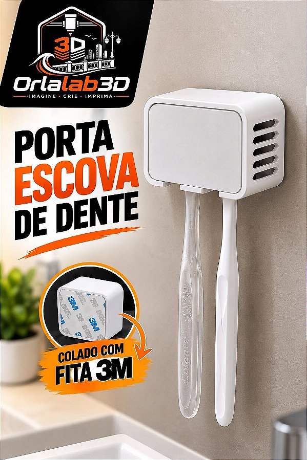 Porta Escova de Dente com Fixação 3M – Sem Furos