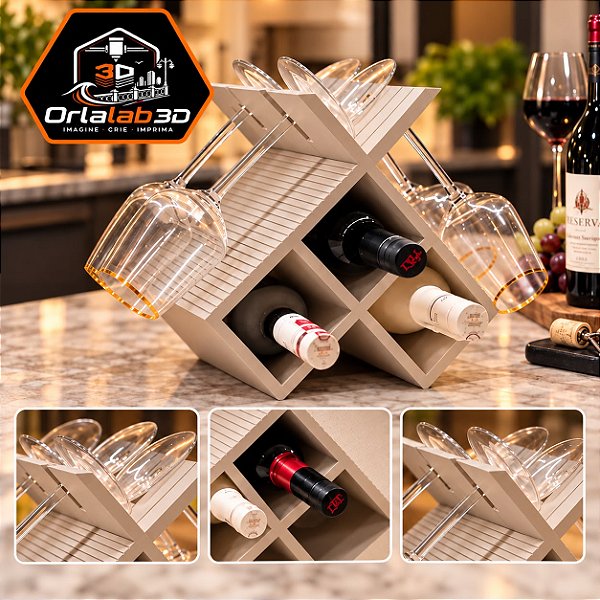 Porta Vinho e Taças – Organização e Elegância 🍷