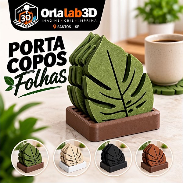 Porta-Copos Folhas com Suporte